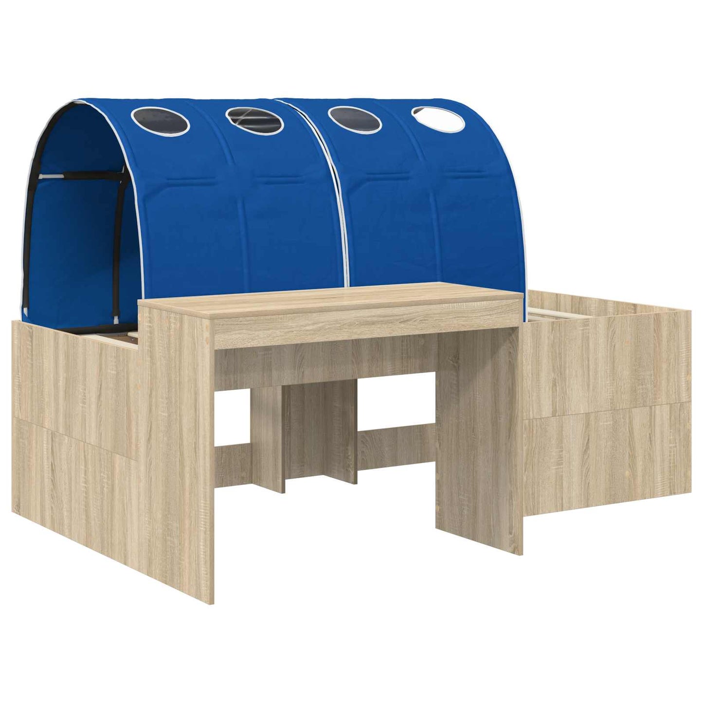 vidaXL Bed with Tunnel 3 pcs Sonoma Oak and Blue Engineered Wood
