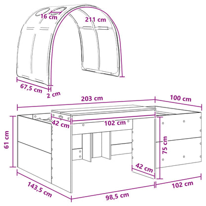vidaXL Bed with Tunnel 3 pcs Sonoma Oak and Blue Engineered Wood