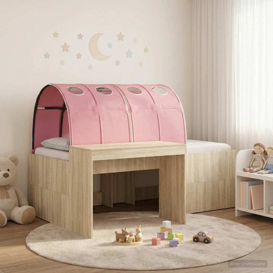 vidaXL Bed with Tunnel 3 pcs Sonoma Oak and Pink Engineered Wood