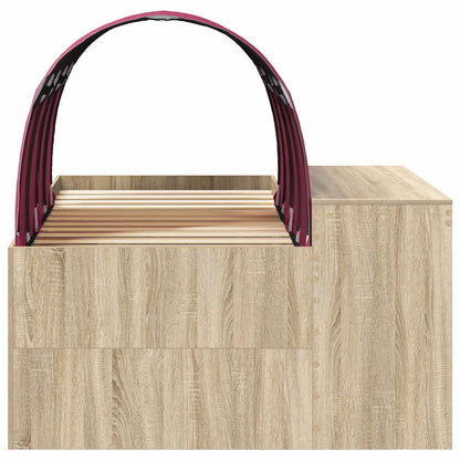 vidaXL Bed with Tunnel 3 pcs Sonoma Oak and Red Engineered Wood