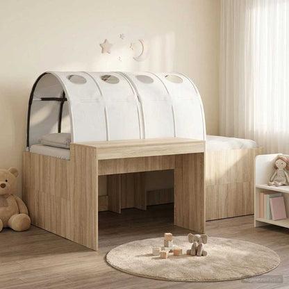 vidaXL Bed with Tunnel 3 pcs Sonoma Oak and White Engineered Wood