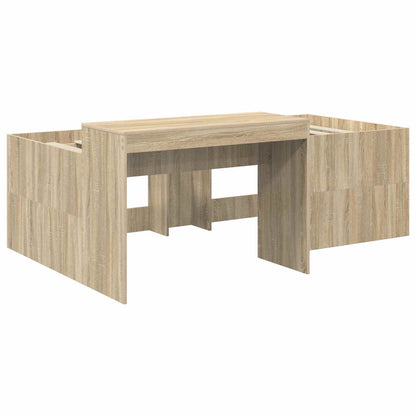 vidaXL Bed with Tunnel 3 pcs Sonoma Oak and White Engineered Wood