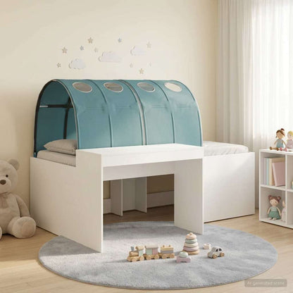 vidaXL Kids'High Bed Frame with Desk 3 pcs White and Light Blue