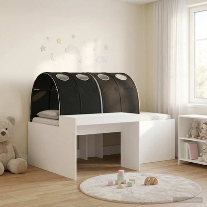 vidaXL Kids'High Bed Frame with Desk 3 pcs White and Black