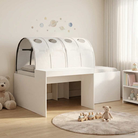 vidaXL Kids'High Bed Frame with Desk 3 pcs White Engineered Wood