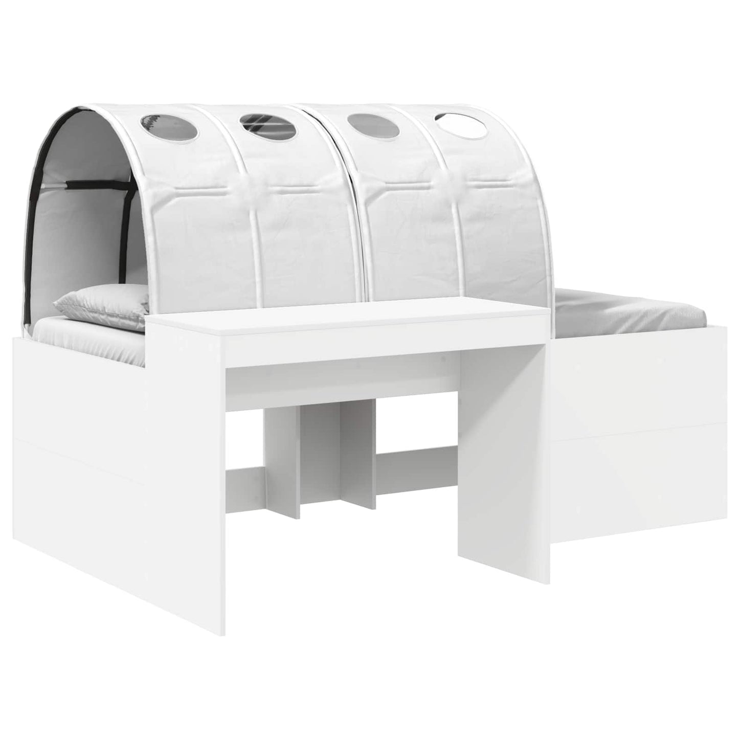 vidaXL Kids'High Bed Frame with Desk 3 pcs White Engineered Wood