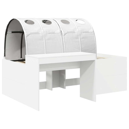 vidaXL Kids'High Bed Frame with Desk 3 pcs White Engineered Wood