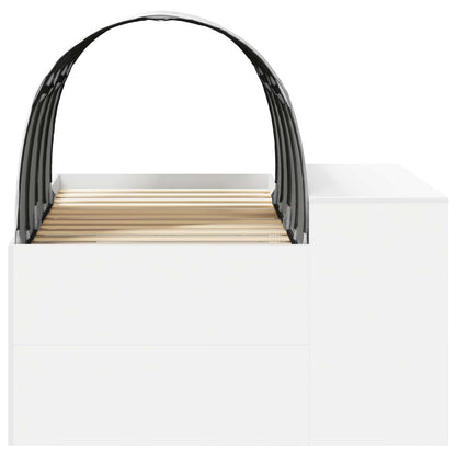 vidaXL Kids'High Bed Frame with Desk 3 pcs White Engineered Wood