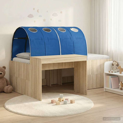 vidaXL Kids'High Bed Frame with Desk 3 pcs Sonoma Oak and Blue