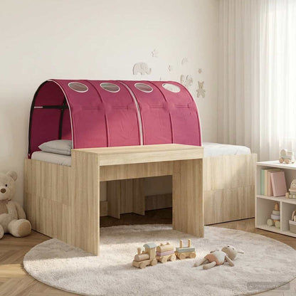 vidaXL Kids'High Bed Frame with Desk 3 pcs Sonoma Oak and Red