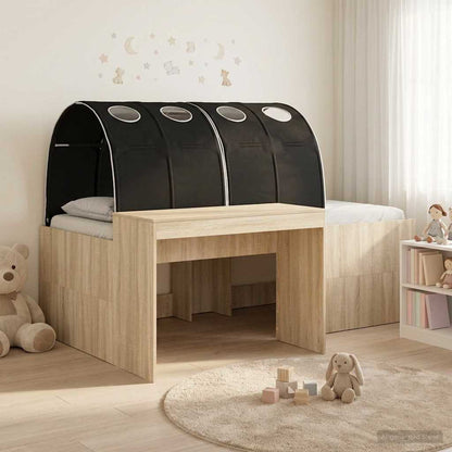 vidaXL Kids'High Bed Frame with Desk 3 pcs Sonoma Oak and Black