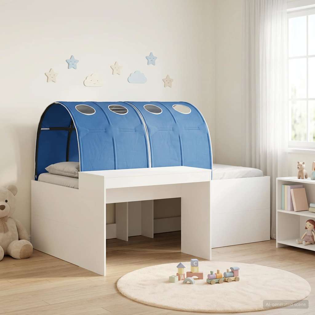 vidaXL Bed with Tunnel 3 pcs Artisian Oak and Blue Engineered Wood