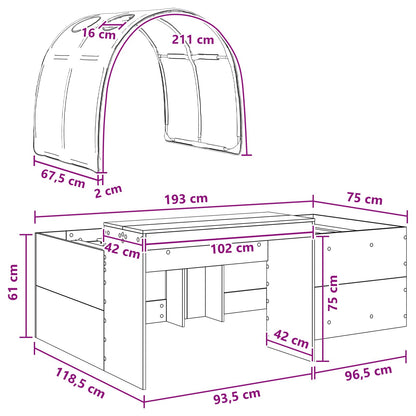 vidaXL Bed with Tunnel 3 pcs Artisian Oak and Blue Engineered Wood