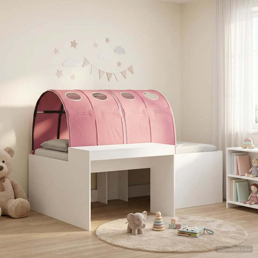 vidaXL Bed with Tunnel 3 pcs Artisian Oak and Pink Engineered Wood