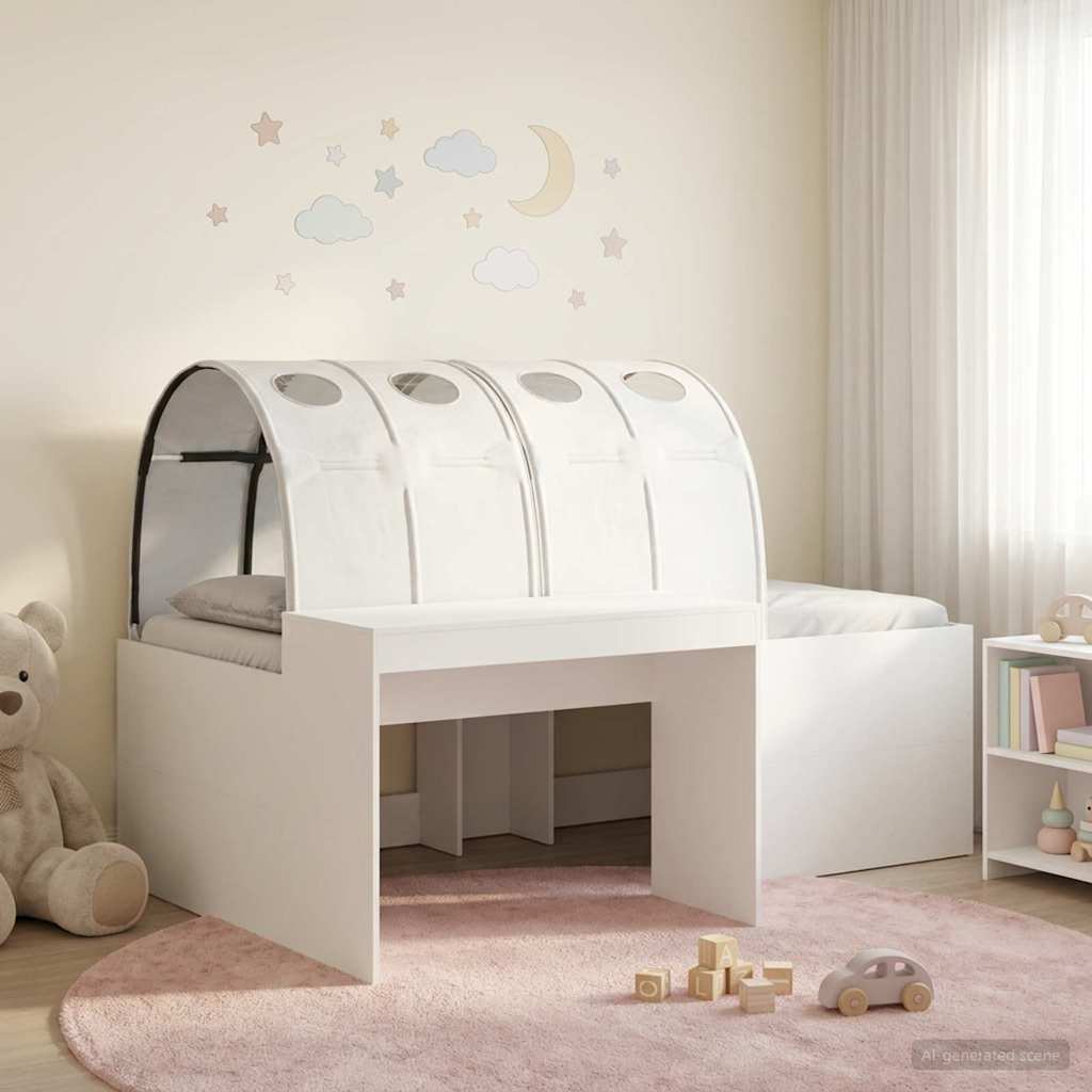 vidaXL Bed with Tunnel 3 pcs Artisian Oak and White Engineered Wood