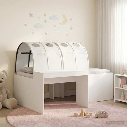 vidaXL Bed with Tunnel 3 pcs Artisian Oak and White Engineered Wood