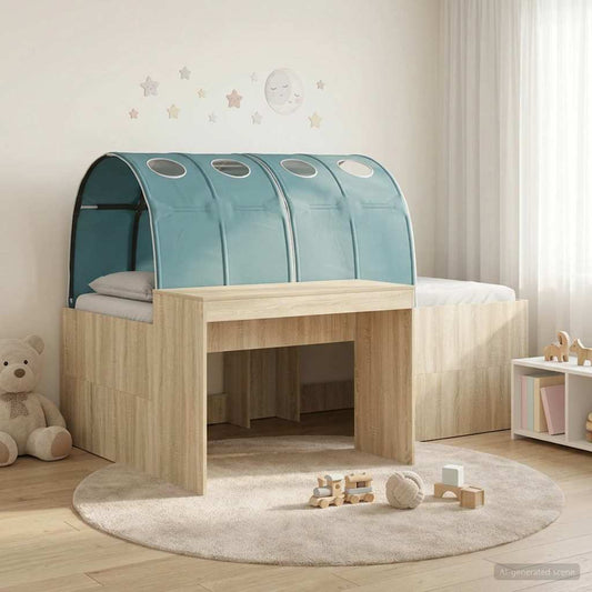vidaXL Bed with Tunnel 3 pcs Artisian Oak and Light Blue