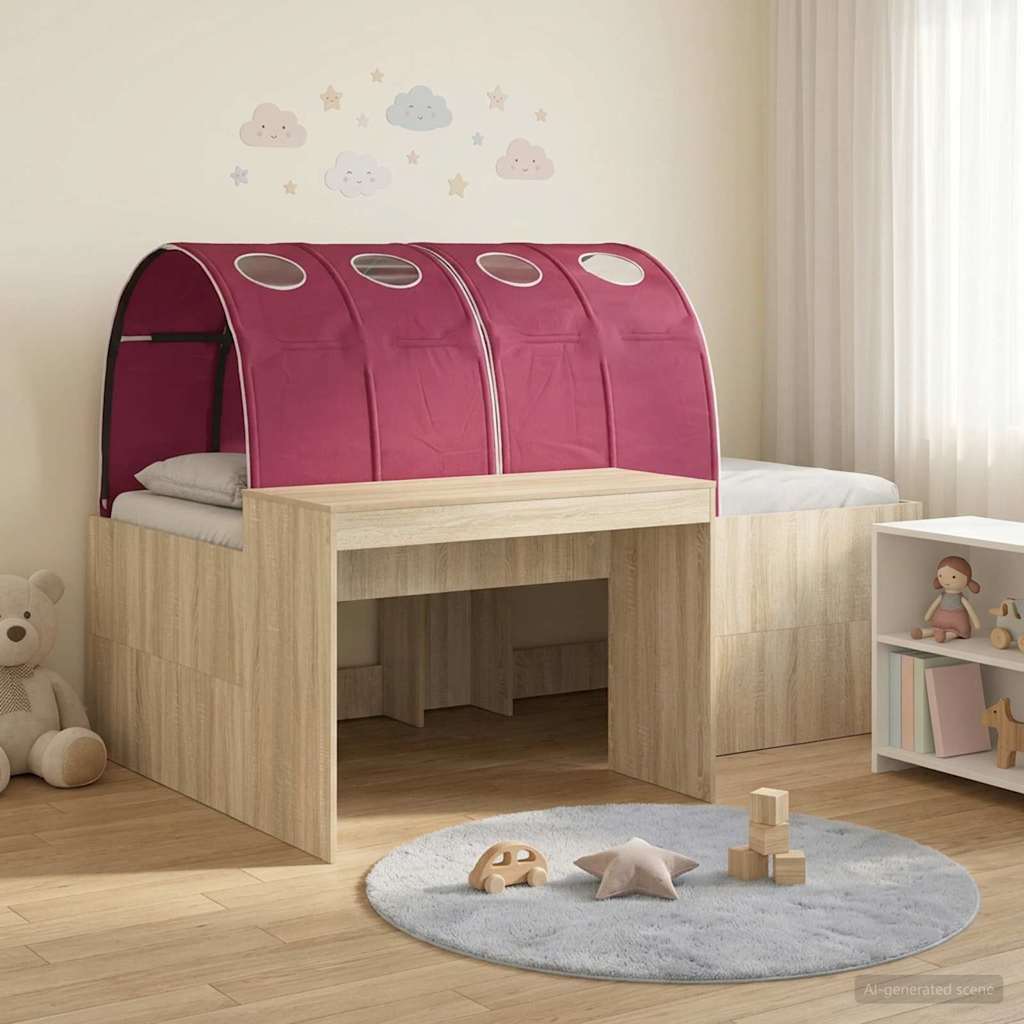 vidaXL Bed with Tunnel 3 pcs Artisian Oak and Red Engineered Wood