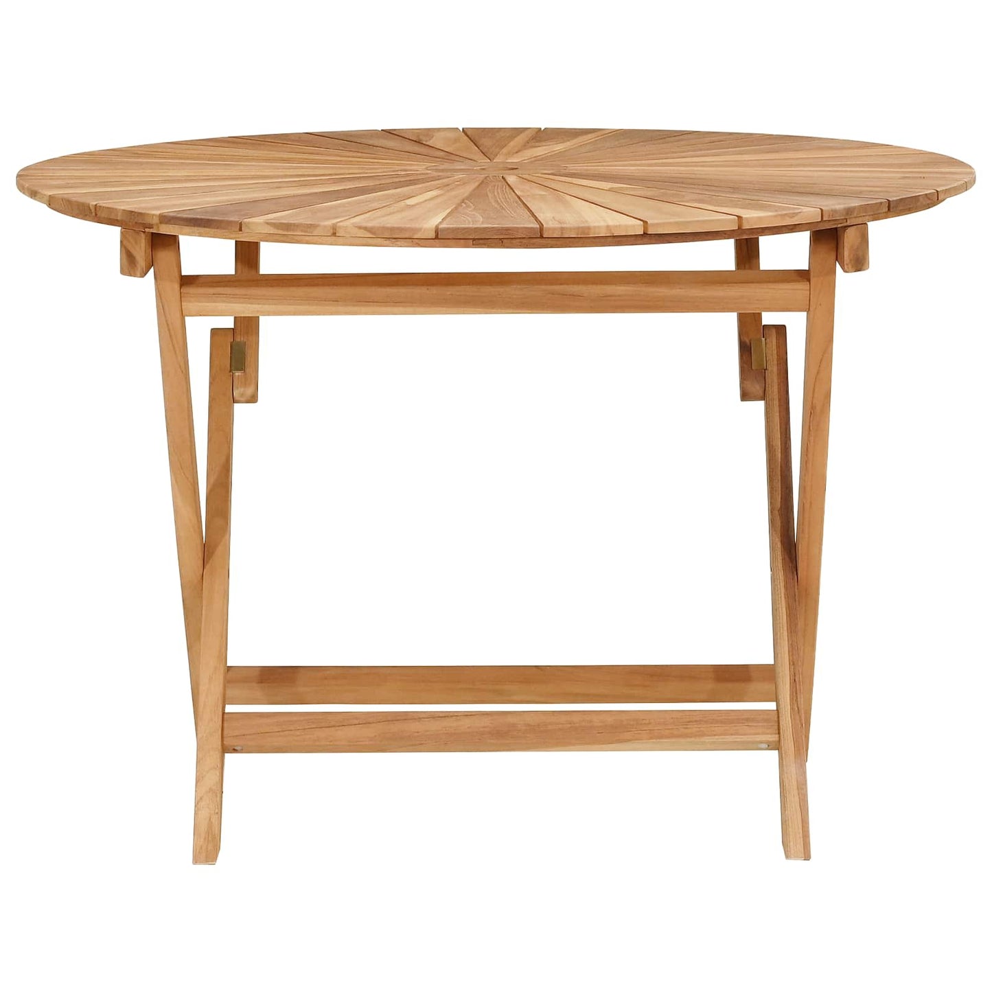 vidaXL Folding Garden Table Natural Ø 110 x 75 cm Solid Teak Wood