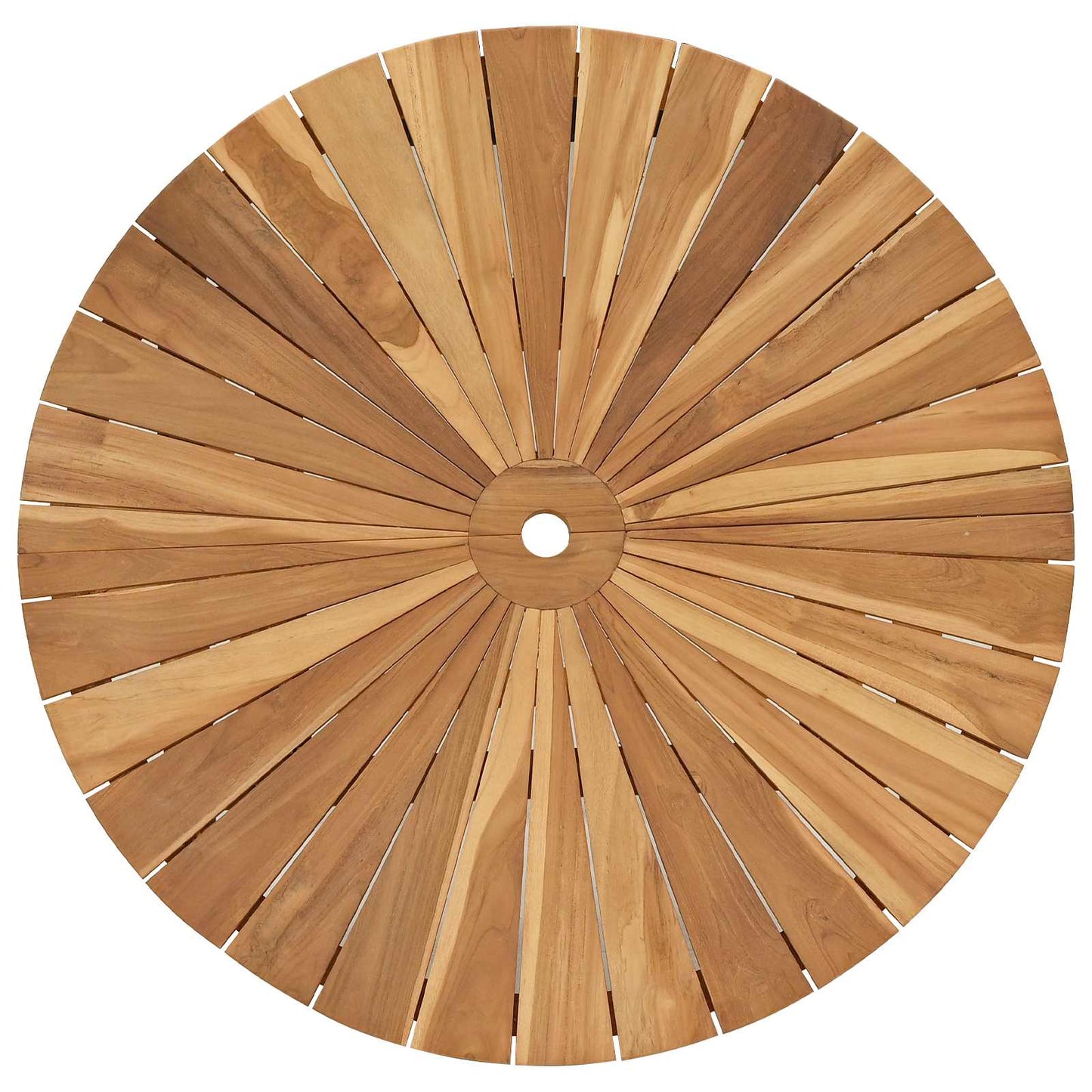 vidaXL Folding Garden Table Natural Ø 110 x 75 cm Solid Teak Wood