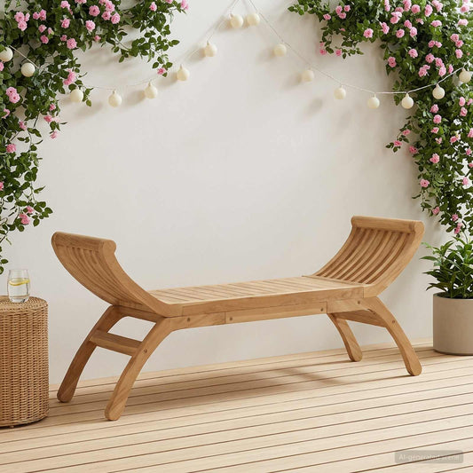 vidaXL Garden Bench 2 -Seater 126 cm Solid Teak Wood Natural