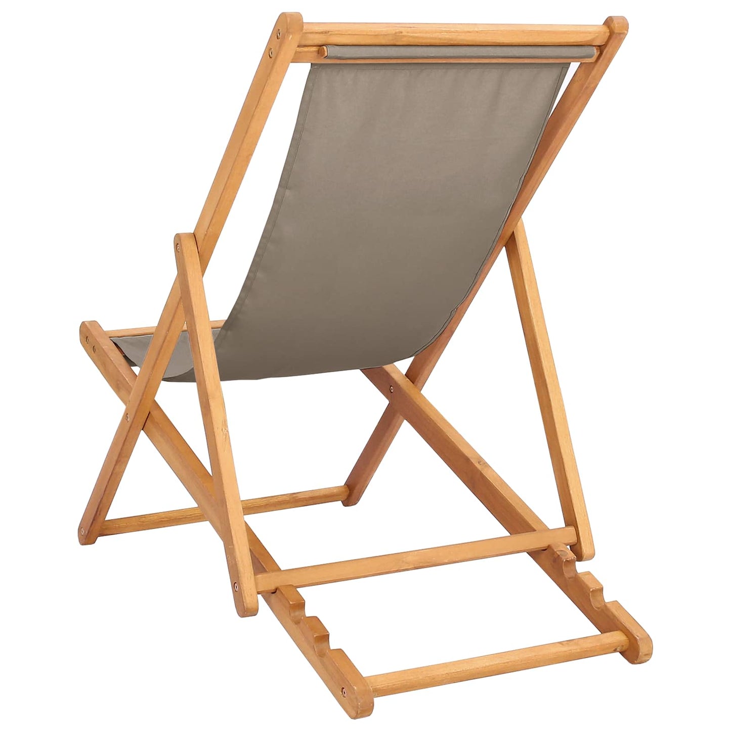 vidaXL Beach Chair Taupe Solid Teak Wood