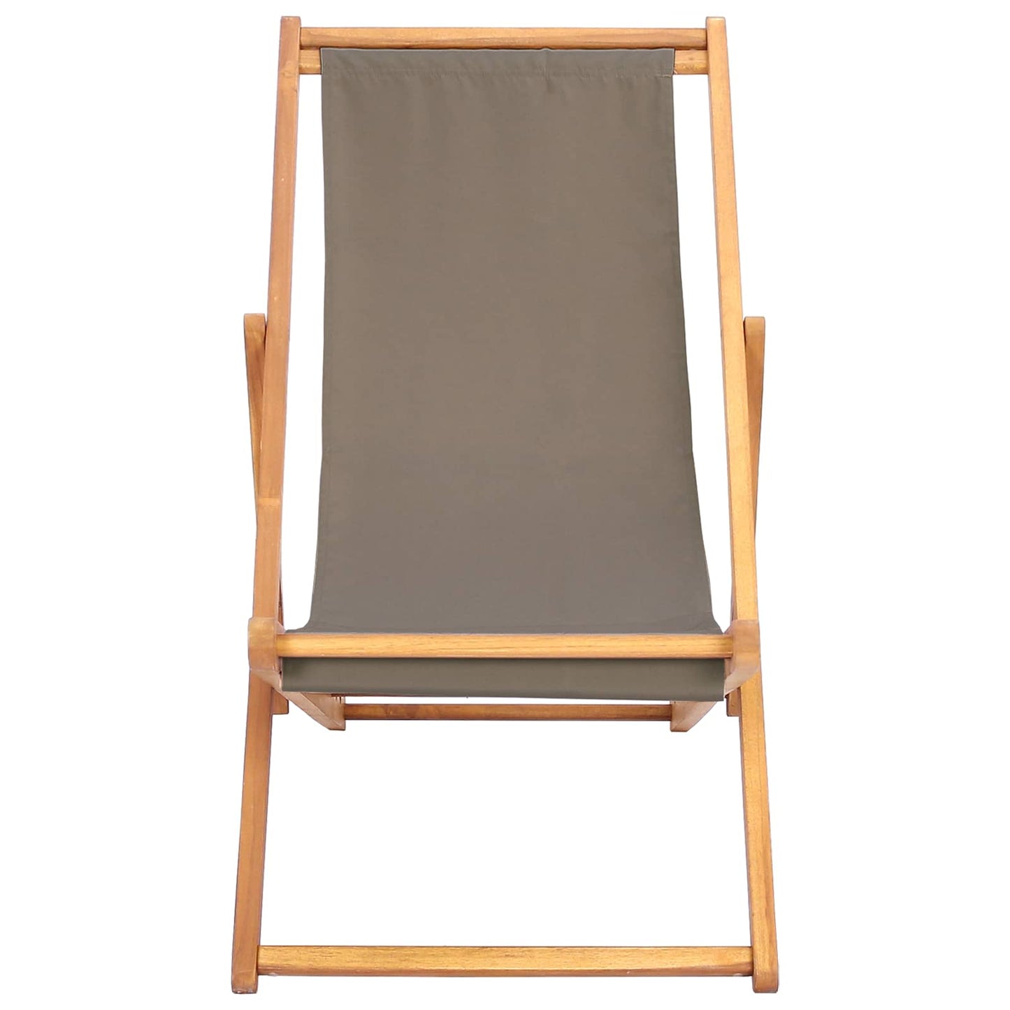 vidaXL Beach Chair Taupe Solid Teak Wood