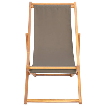 vidaXL Beach Chair Taupe Solid Teak Wood