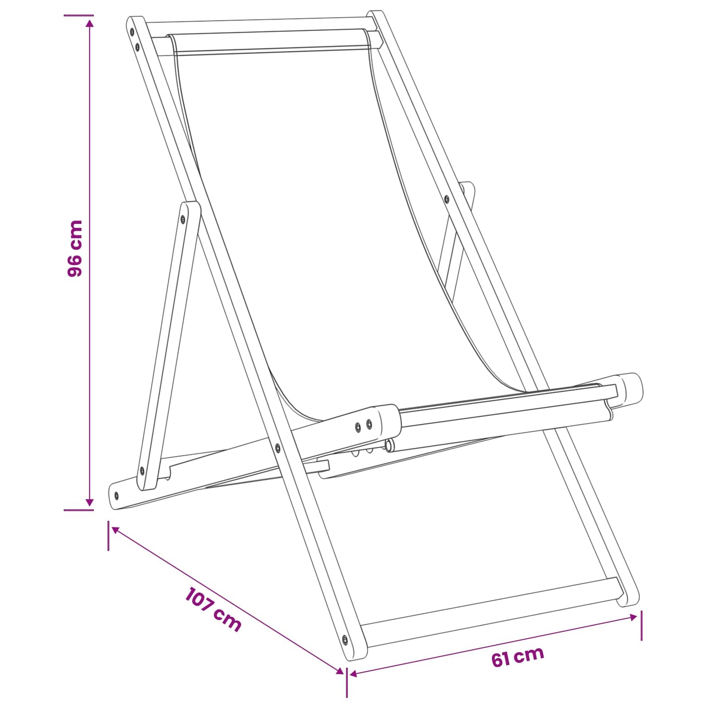 vidaXL Beach Chair Beige Solid Teak Wood