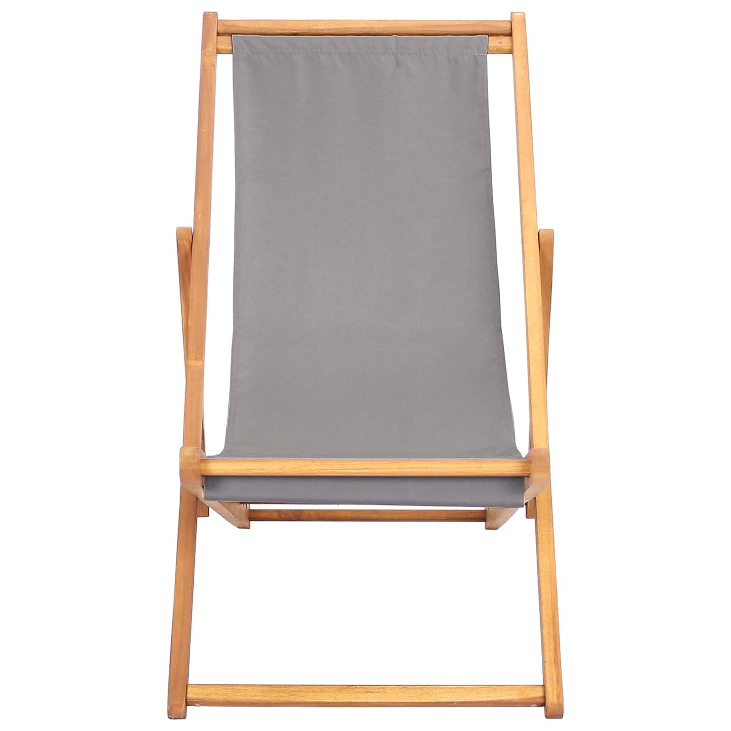 vidaXL Beach Chair Light Grey Solid Teak Wood