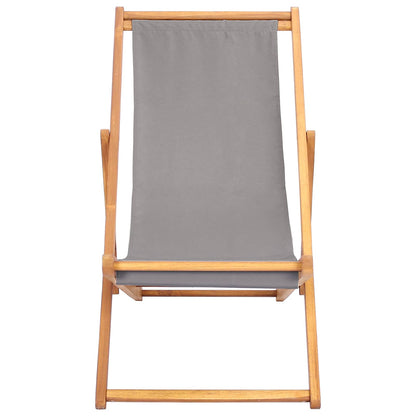 vidaXL Beach Chair Light Grey Solid Teak Wood