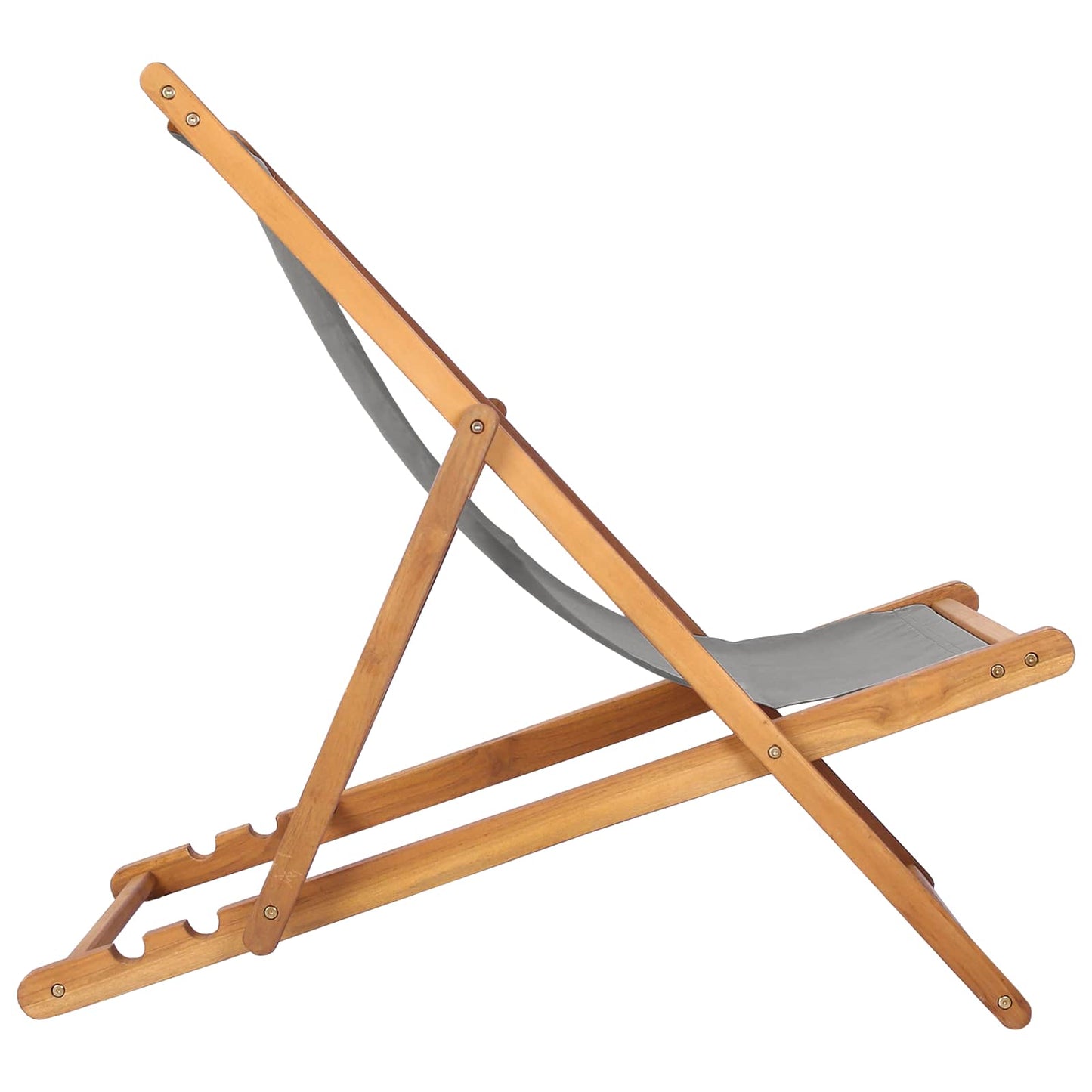 vidaXL Beach Chair Light Grey Solid Teak Wood