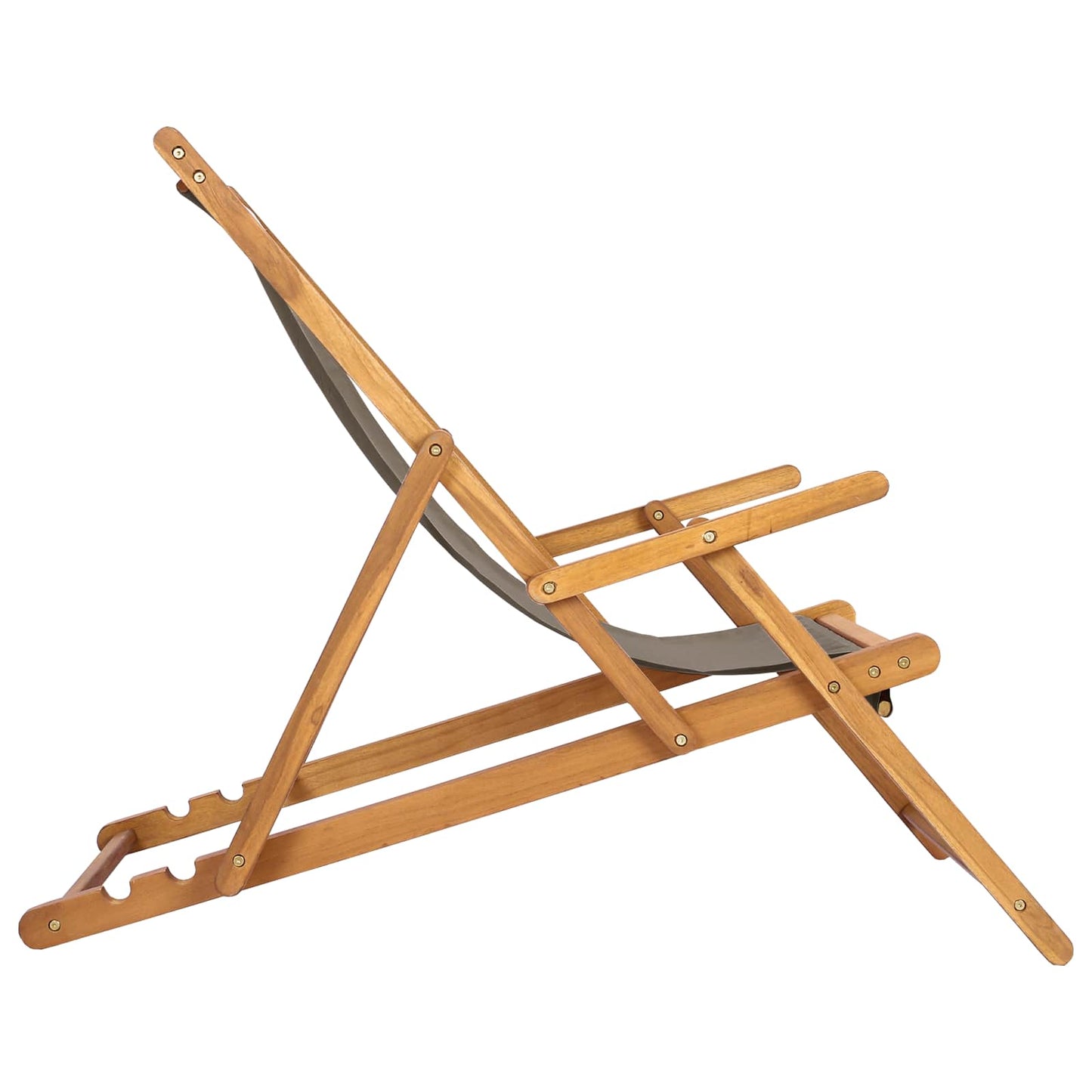 vidaXL Beach Chair Taupe Solid Teak Wood