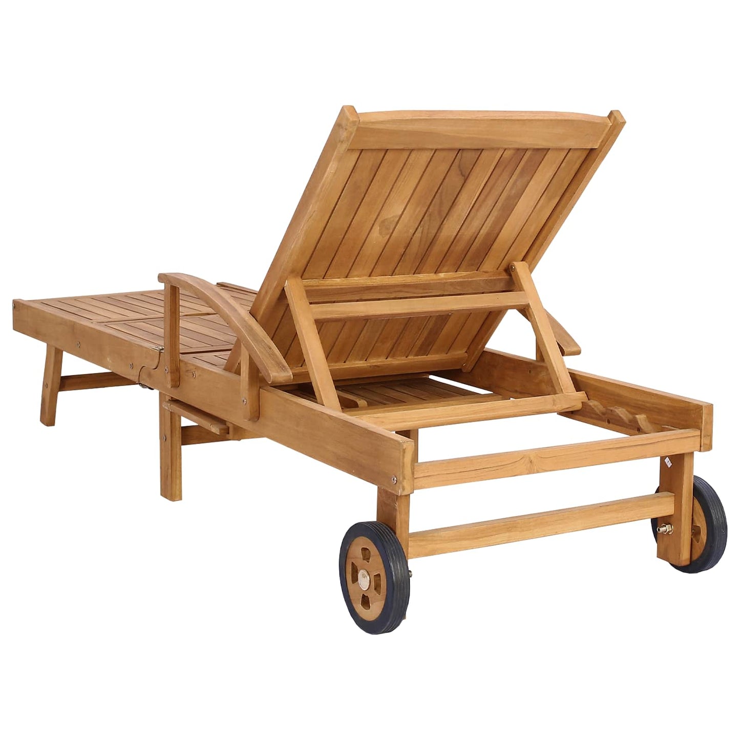vidaXL Sun Lounger Folding 1-person Brown Solid Teak Wood