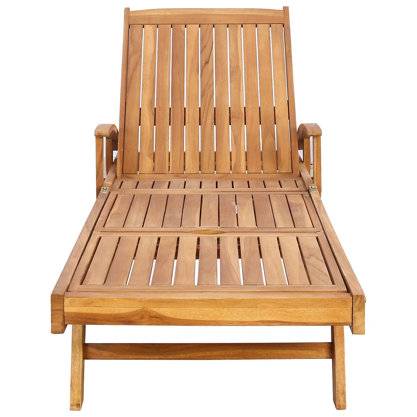 vidaXL Sun Lounger Folding 1-person Brown Solid Teak Wood