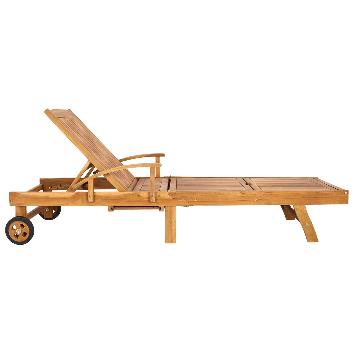 vidaXL Sun Lounger Folding 1-person Brown Solid Teak Wood