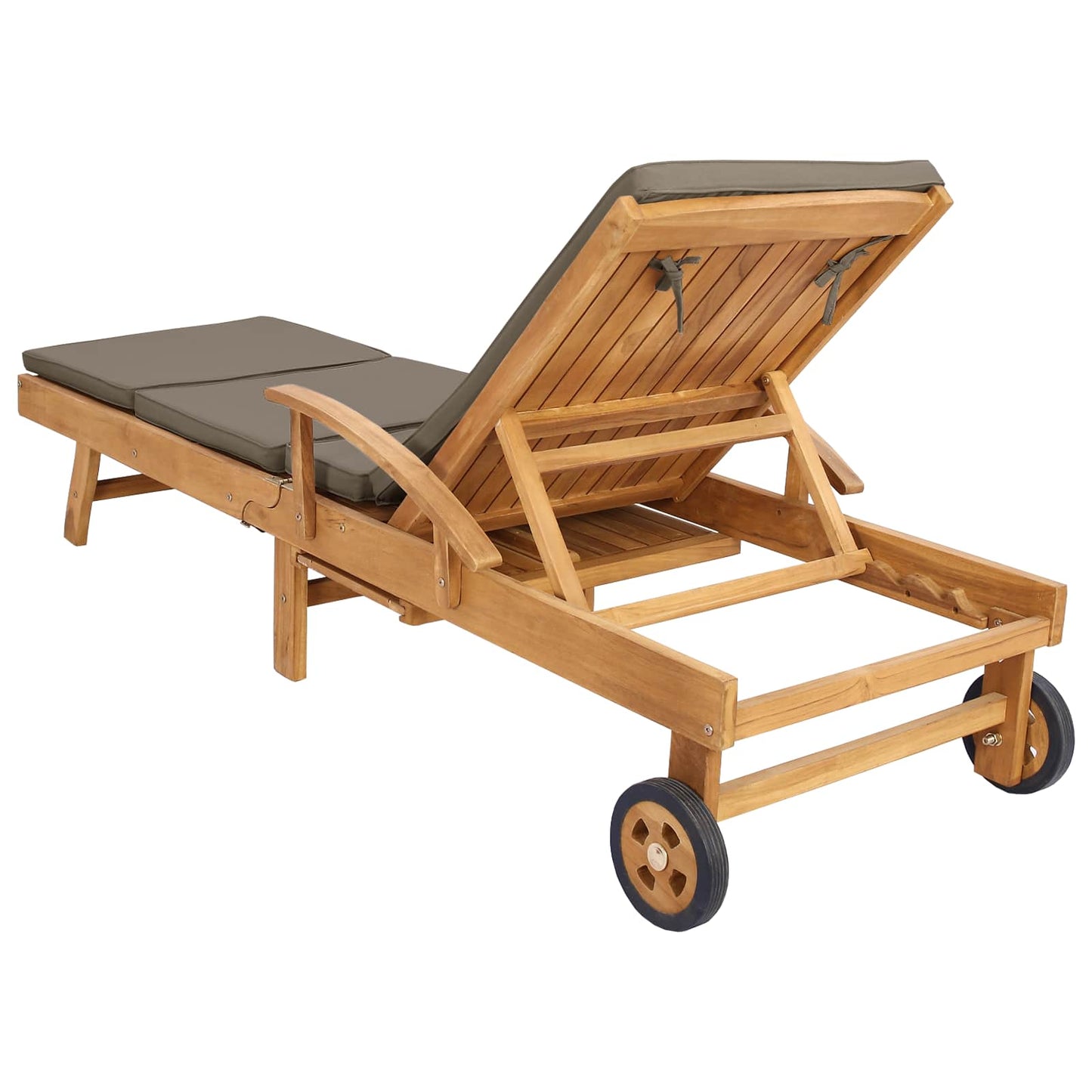 vidaXL Sun Lounger with Cushion 100% Polyester Solid-Teak