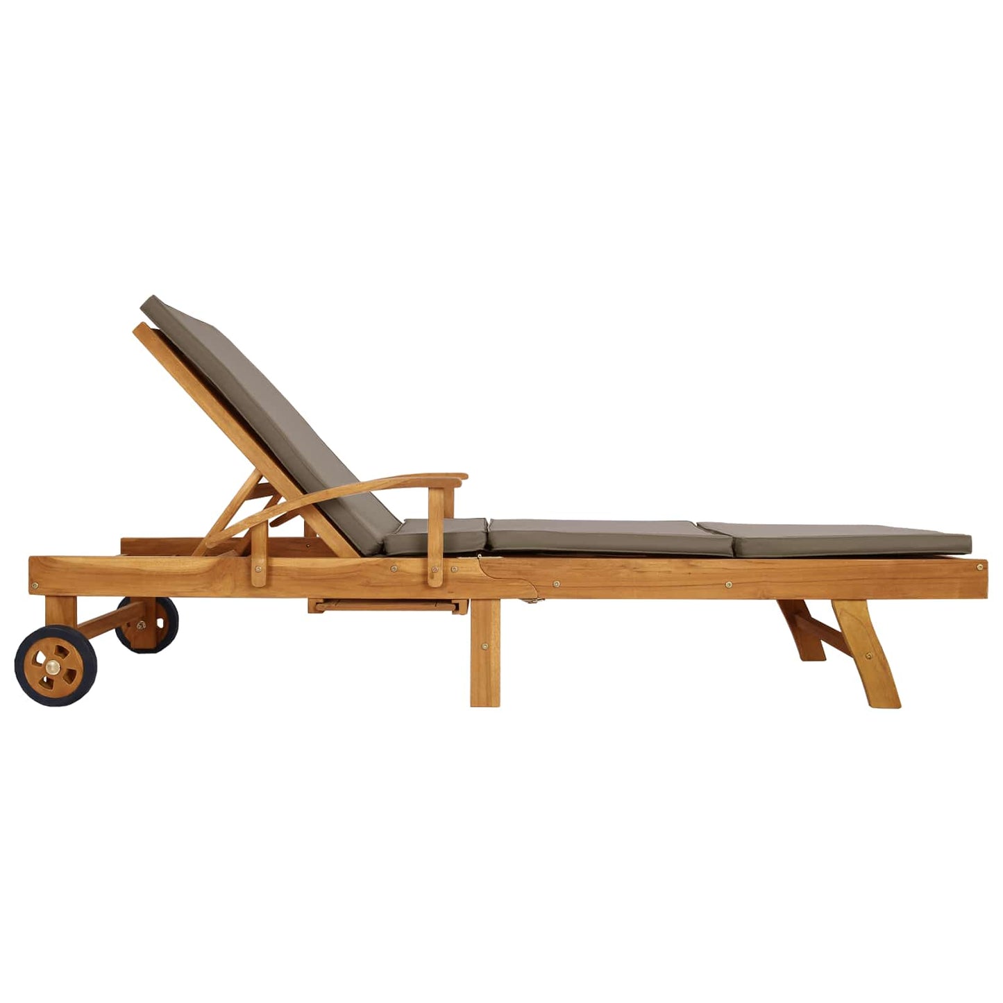 vidaXL Sun Lounger with Cushion 100% Polyester Solid-Teak