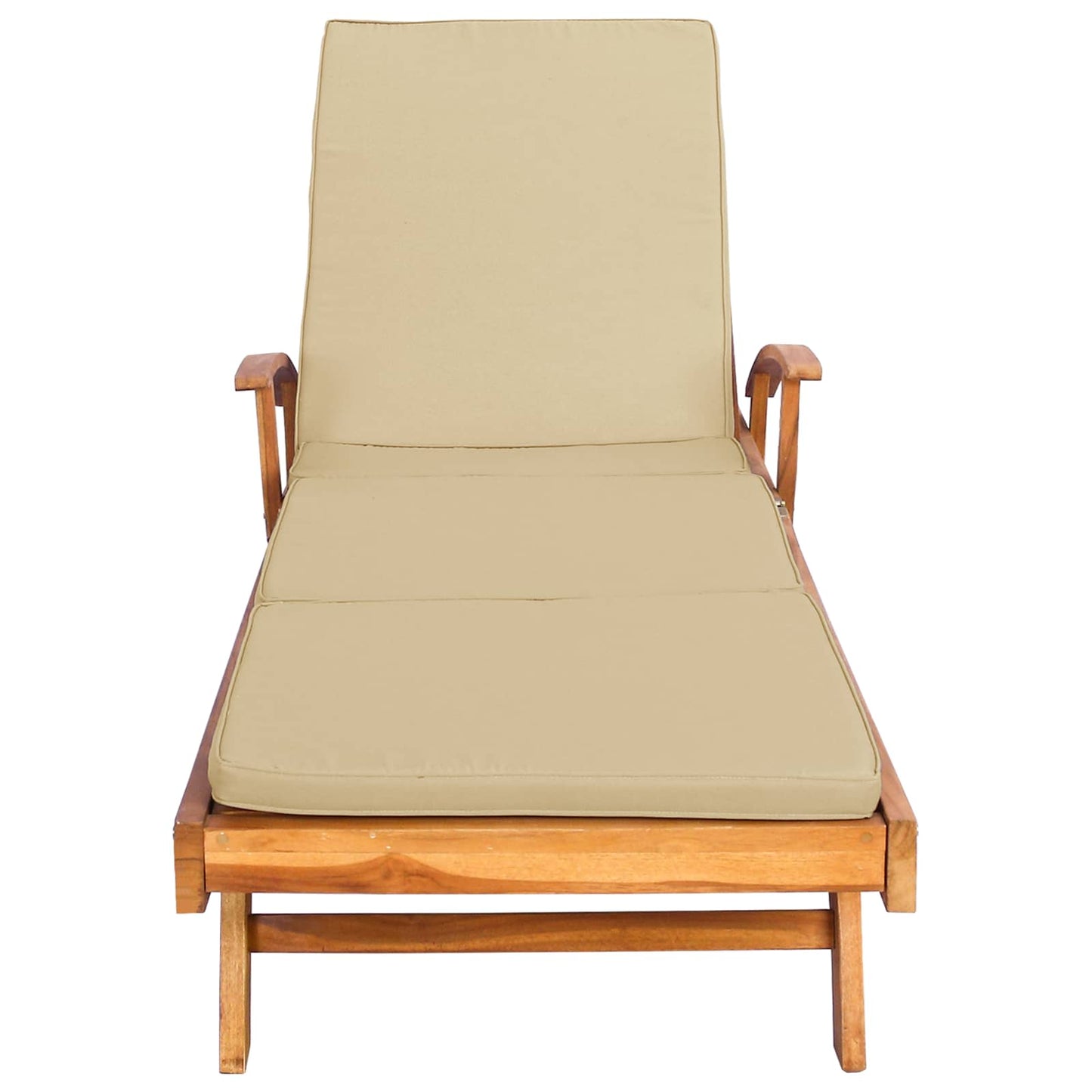 vidaXL Sun Lounger with Cushion 100% Polyester Solid-Teak
