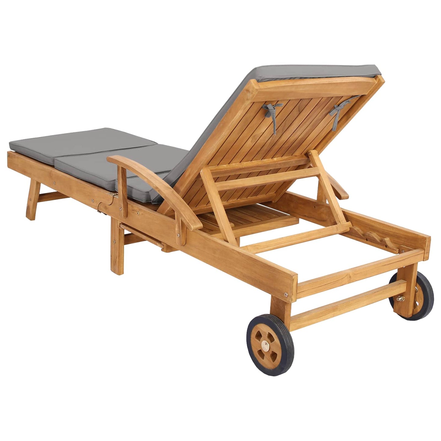vidaXL Sun Lounger with Cushion 100% Polyester Solid-Teak