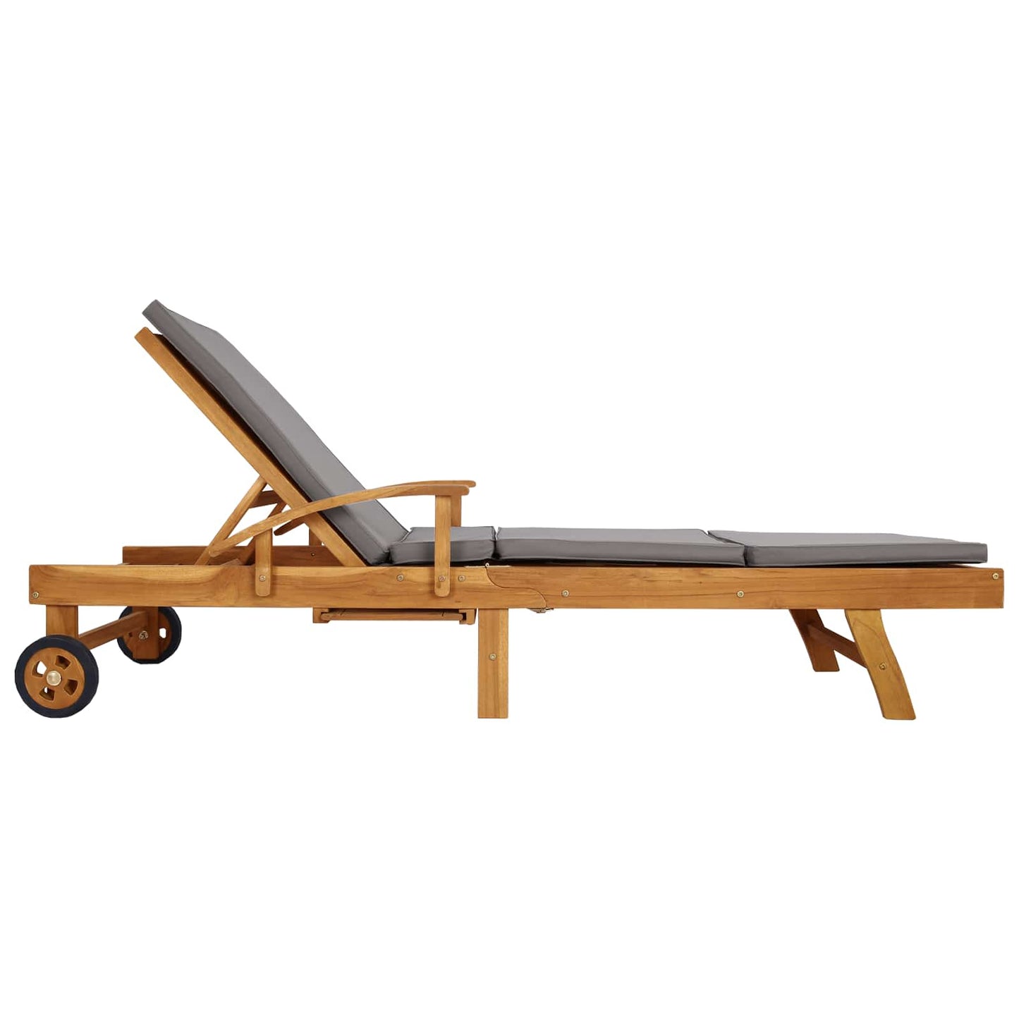 vidaXL Sun Lounger with Cushion 100% Polyester Solid-Teak