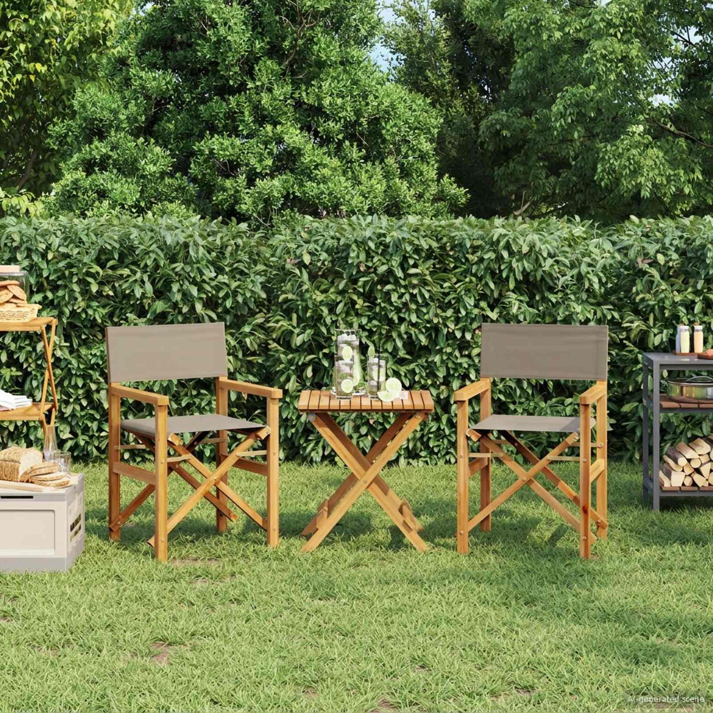 vidaXL Director Chair 100% Polyester Solid-Teak