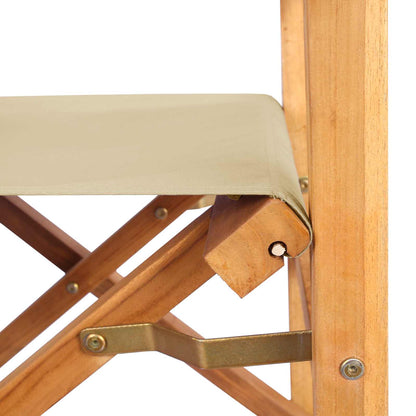 vidaXL Director Chair Brown and Beige Solid Teak Wood
