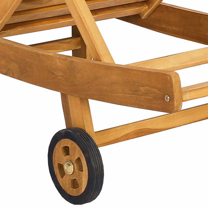 vidaXL Sun Lounger Brown Solid Teak Wood