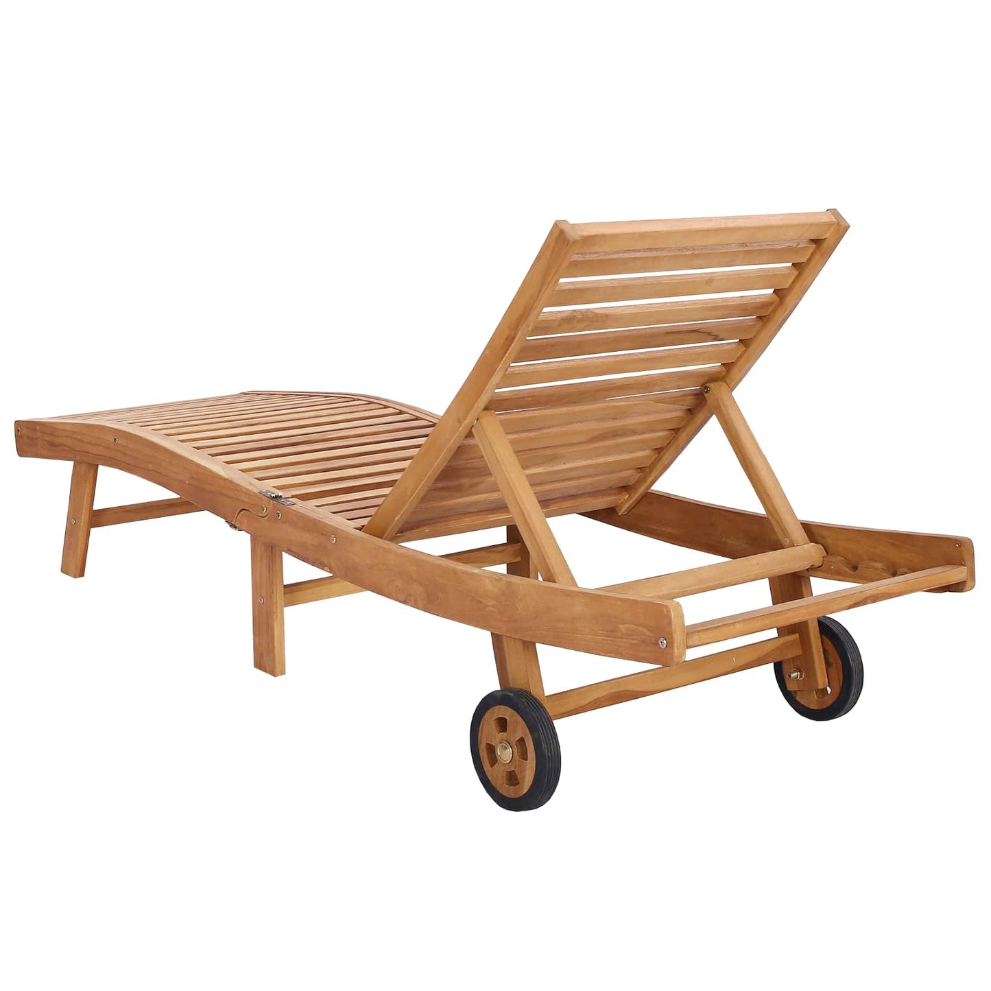 vidaXL Sun Lounger Brown Solid Teak Wood