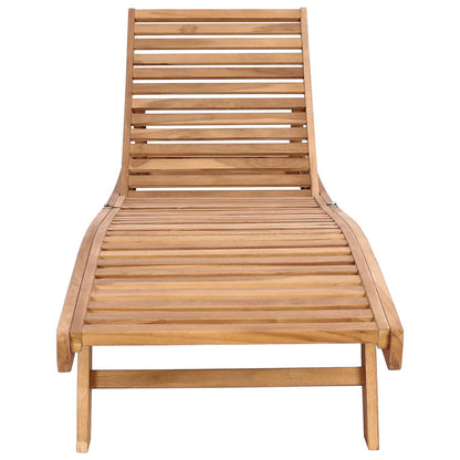 vidaXL Sun Lounger Brown Solid Teak Wood