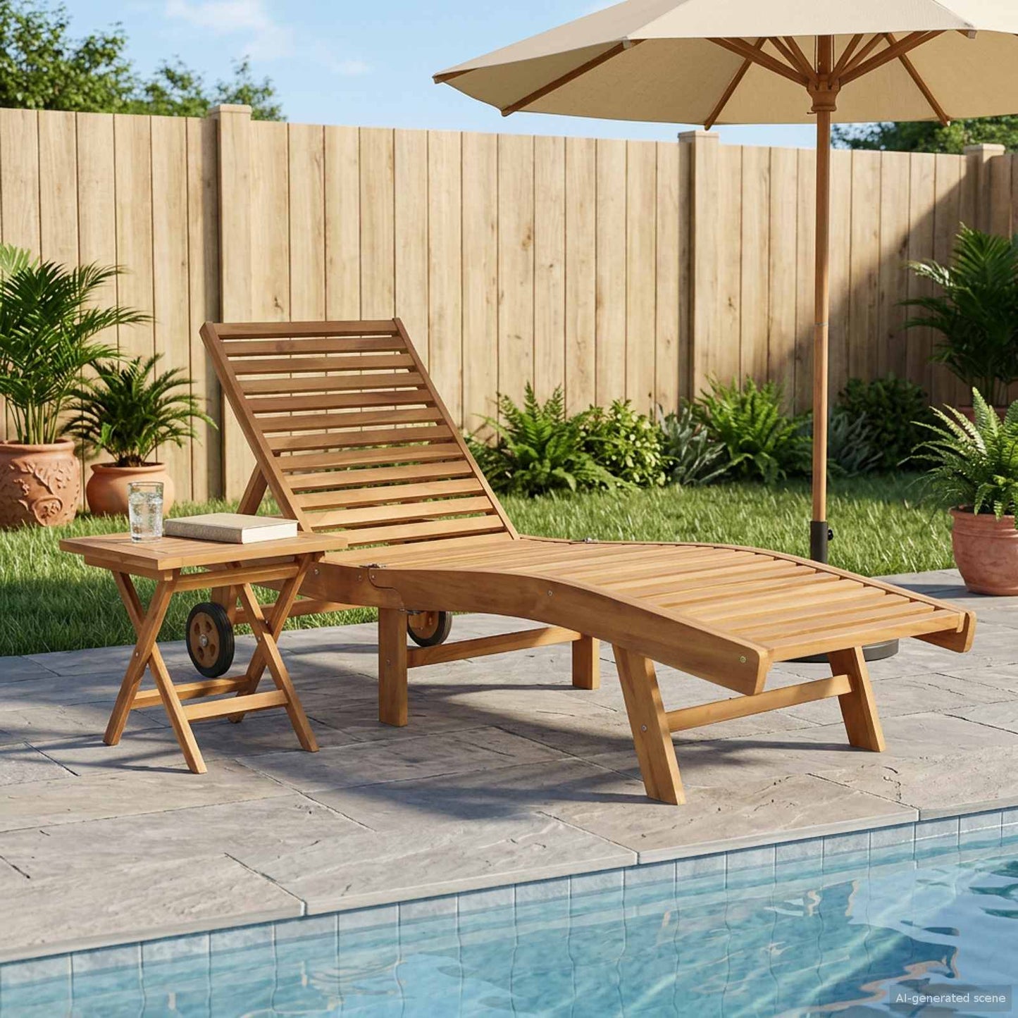 vidaXL Sun Lounger 2 pcs Brown Solid Teak Wood