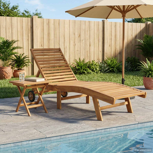 vidaXL Sun Lounger 2 pcs Brown Solid Teak Wood