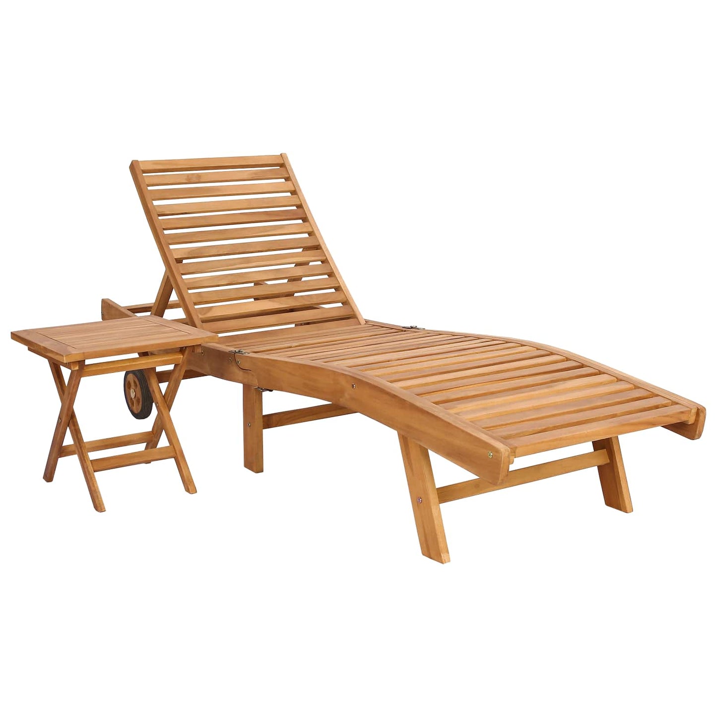 vidaXL Sun Lounger 2 pcs Brown Solid Teak Wood