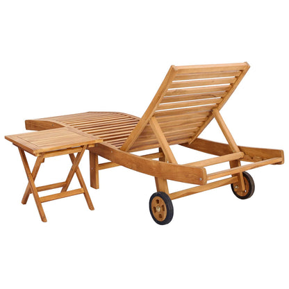 vidaXL Sun Lounger 2 pcs Brown Solid Teak Wood